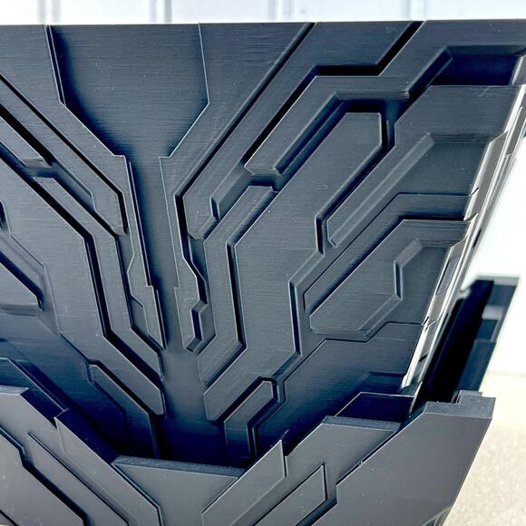 Futuristic Geometric Planter Pot, Uplink Planter, Circuit Board Design, Indoor - Picture 4 of 10